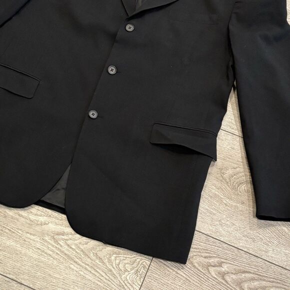 Tommy Hilfiger Black Wool Sport Jacket Suit Blazer Men's 42R Vintage - Picture 2 of 9
